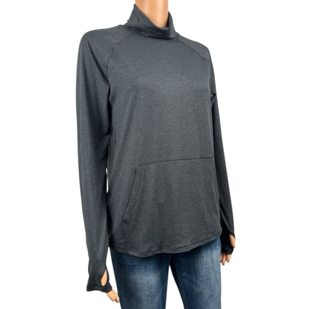 Eddie Bauer Womens Small Active Funnel Neck Gray Long Sleeve Pullover New